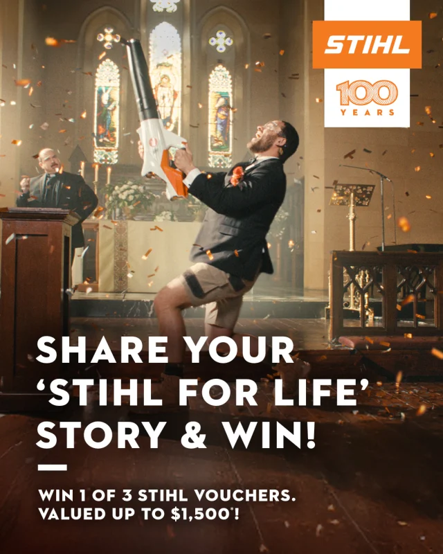 As we prepare to celebrate 100 years of STIHL in 2026, we’re collecting stories from the people who’ve helped shape our journey, and we want to hear yours! 

Whether it’s:
🌿 How your STIHL gear has stood the test of time,
🪚 Your favourite STIHL tool which has helped you get the job done over and over again,
🌳 How STIHL helps you shape outdoor spaces.

We’re celebrating the stories that show what #STIHLForLife100 truly means.
✨ Surprise us. Inspire us. Celebrate with us. ✨

To enter:
1️⃣ Follow or already be following @stihl_au
2️⃣ Like this post
3️⃣ Share your story using #STIHLForLife100 and tag @stihl_au
4️⃣ Tell your real, first-hand STIHL story in the caption

Submit your story today and be part of the STIHL legacy.
Read full T&Cs via the link in bio.